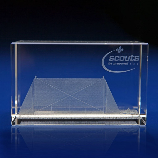 Scouts and guides gifts, crystal awards for organisations, scouts achievements, scouts awards, Rectangle - Scout