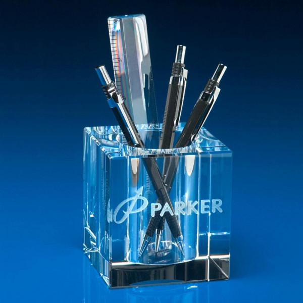 corporate glass gifts, pen pot, business promotional products