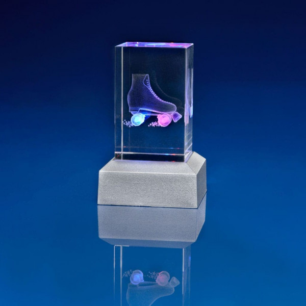 Crystal on LED Light Base Paperweight