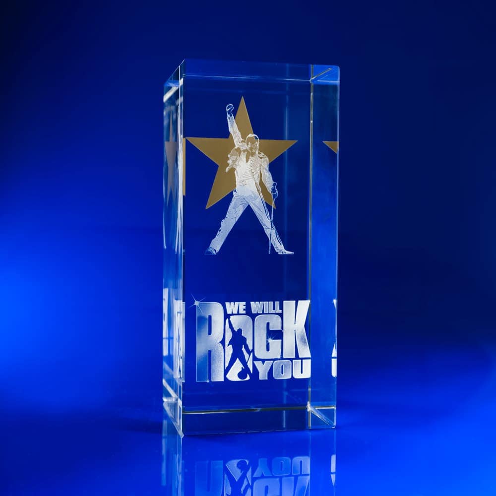 Gold Star Crystal Paperweight