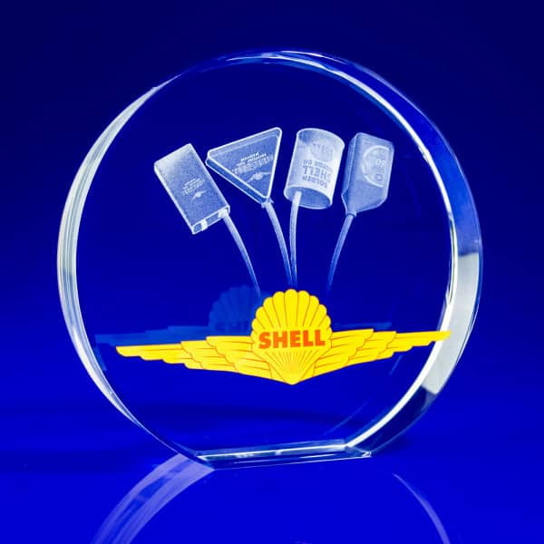 Disc Glass Award with colour print